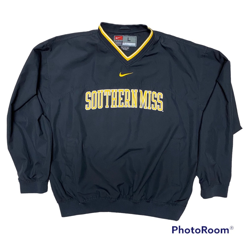 Nike Southern Miss Black Pull-Over Jacket; Men’s L; EUC